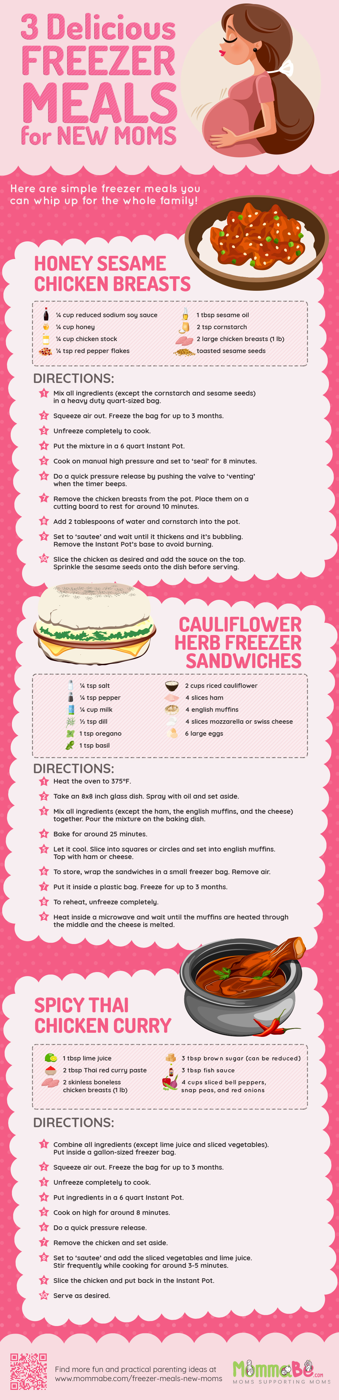 infographic | 3 Delicious Freezer Meals For New Moms!